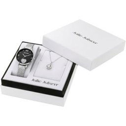 Julie Julsen Quarzuhr Julie Julsen Heart Drop Silver Set, JJW2105SME-SET, (Set, 2-tlg., mit dazu passender Kette)
