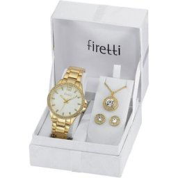 Firetti Quarzuhr, (Set, 5-tlg., mit Kette, Anhänger und 1 Paar Ohrstecker)