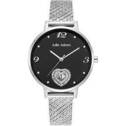 Julie Julsen Quarzuhr Julie Julsen Heart Drop Silver Black, JJW2105SME