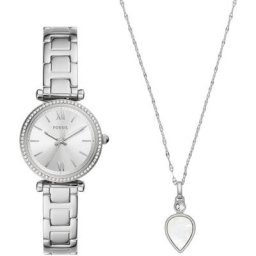 Fossil Quarzuhr CARLIE, ES5250SET, (Set, 2-tlg., mit Kette)