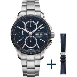 MAURICE LACROIX Chronograph Pontos S Chronograph, PT6038-SSL2H-430-C, (Set, 2-tlg., Uhr mit Wechselband)