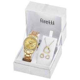 Firetti Quarzuhr, (Set, 5-tlg., mit Anhänger, Kette und 1 Paar Ohrsteckern)