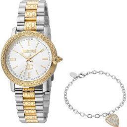 Just Cavalli Time Quarzuhr Donna sempre, JC1L212M0095, (Set, 2-tlg., Uhr mit passendem Schmuckarmband)