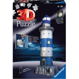 Ravensburger 3D-Puzzle Leuchtturm bei Nacht, 216 Puzzleteile, inkl. 2 LEDs, Made in Europe, FSC® - schützt Wald - weltweit