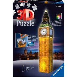 Ravensburger 3D-Puzzle Big Ben bei Nacht, 216 Puzzleteile, mit Farbwechsel LEDs, Made in Europe, FSC® - schützt Wald - weltweit