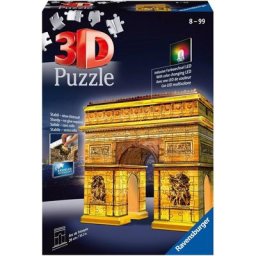 Ravensburger 3D-Puzzle Triumphbogen bei Nacht, 216 Puzzleteile, mit Farbwechsel LEDs, Made in Europe, FSC® - schützt Wald - weltweit