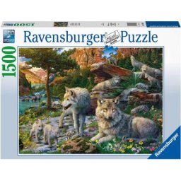 Ravensburger Puzzle Wolfsrudel im Frühlingserwachen, 1500 Puzzleteile, Made in Germany, FSC® - schützt Wald - weltweit