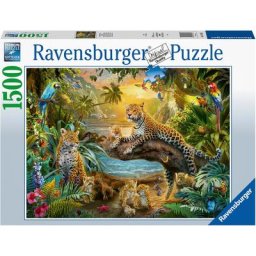 Ravensburger Puzzle Leopardenfamilie im Dschungel, 1500 Puzzleteile, Made in Germany, FSC® - schützt Wald - weltweit