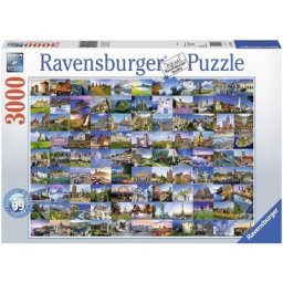 Ravensburger Puzzle 99 Beautiful Places in Europe, 3000 Puzzleteile, Made in Germany, FSC® - schützt Wald - weltweit