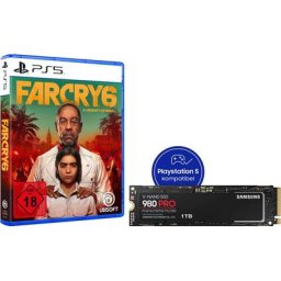 Samsung 980 PRO SSD 1TB + Far Cry 6 PS5 interne SSD (1 TB) 7000 MB/S Lesegeschwindigkeit, 5000 MB/S Schreibgeschwindigkeit, NVMe™ M.2