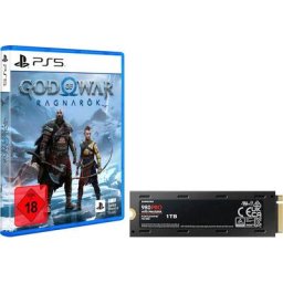 Samsung 980 PRO Heatsink SSD 1TB + God of War Ragnarök PlayStation 5 interne SSD (1 TB) 7000 MB/S Lesegeschwindigkeit, 5000 MB/S Schreibgeschwindigkeit, PS5 kompatibel