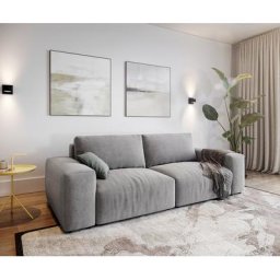 DELIFE Big-Sofa Lanzo L 260x110 cm Mikrofaser Grau, Big Sofas