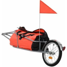 Gepäck-Fahrradanhänger mit Tasche Orange und Schwarz Vidaxl Orange