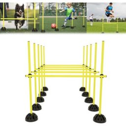 Agility Sports Sprungstangen Set für Hunde Höhenverstellbar Trainingsstangen Hürdenset