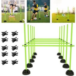 Agility Sprungstangen Set, Höhenverstellbar Sports Steckhürdenset, Mehrzweck Koordinationshürden