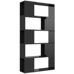 Bücherregal Raumteiler Hochglanz-Schwarz 80x24x155cm Vidaxl Schwarz