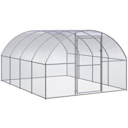 Outdoor-Hühnerstall 3x4x2 m Verzinkter Stahl vidaXL - Silber