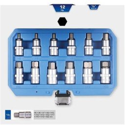 Ks Tools 1/2"" Innensechskant Bit-Stecknuss-Satz, 12-tlg, 5 - 22 mm BT022012