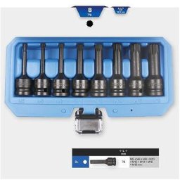 Ks Tools 1/2"" Kraft-Bit-Stecknuss-Satz, XZN, 8-tlg, M5 - M18 BT022605