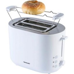 Hanseatic Toaster HT2850WD, 2 kurze Schlitze, für 2 Scheiben, 850 W, mit Brötchenaufsatz