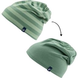 Kinder Wende-Beanie, Ringel, grün, Gr. 46/48