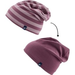 Kinder Wende-Beanie, Ringel, lila, Gr. 54/56