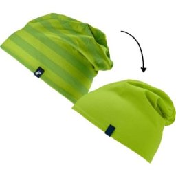 Kinder Beanie JAKO-O, Wende-Design uni-geringelt, grün, Gr. 54/56