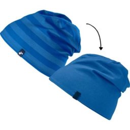 Kinder Beanie JAKO-O, Wende-Design uni-geringelt, blau, Gr. 54/56