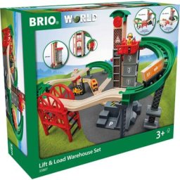BRIO® 33887 Großes Lagerhaus-Set mit Aufzug, 32 Teile, bunt