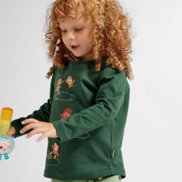 Kinder Langarmshirt Freundschaft, grün, Gr. 116/122
