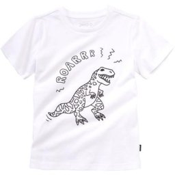 Kinder Ausmalshirt Motive, weiß, Gr. 128/134