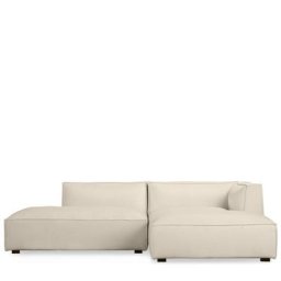Ecksofa AUSTER - Ecksofa rechts, Kord in Vanilla Beige, B260