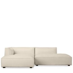 Ecksofa AUSTER - Ecksofa links, Kord in Vanilla Beige, B260