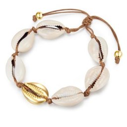 Lulu & Jane Armband Muschel Metall-Legierung in Gelbgold Armbänder & Armreife Damen