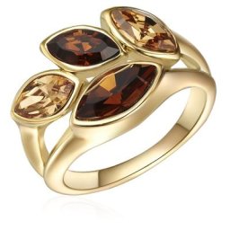 Lulu & Jane Ring Metall-Legierung verziert mit Kristallen von Swarovski® in Gelbgold Ringe Damen