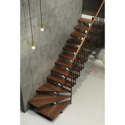 Viertelgewendelte Treppe mit 15 stufenanzahl - Zu erreichend Höhe 2.97 à 3.56m - Larg. 75cm