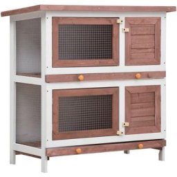 Kaninchenstall 4 Türen Braun Holz Vidaxl Braun