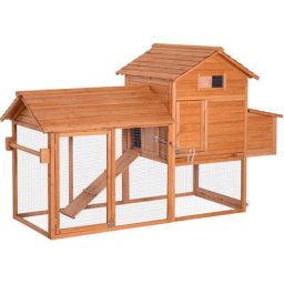 Pawhut - Hühnerstall mobiles Hühnerhaus mit Rollen Nistkasten Hühnervoliere Kaninchenstall