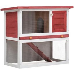 Kaninchenstall 1 Tür Rot Holz Vidaxl Rot