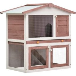Kaninchenstall 3 Türen Braun Holz Vidaxl Braun