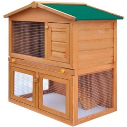 Kaninchenstall Kleintierhaus Hasenstall 3 Türen Holz vidaXL - Braun