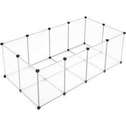Freigehege mit Bodenplatten, Laufstall, Meerschweinchen Gehege, aus Kunststoff, Gehege für Hamster,