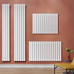 Design Röhrenheizkörper Weiß Heizkörper Paneelheizkörper Wandheizung 1800x357mm Doppellagig