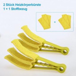 2 Stück Heizkörperbürste Reinigungsbürste Mikrofaser waschbar abnehmbaren Lamellenreiniger,