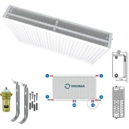 Typ 33 Universalheizkörper Ventilheizkörper Mittelanschluss mit 8 Anschlüssen 700 x 1000