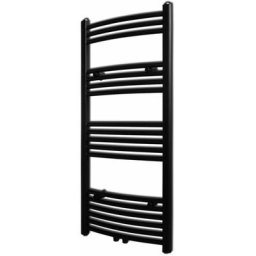 Handtuchheizkörper Warmwasser Gebogen Schwarz 500x1160 mm Vidaxl Schwarz