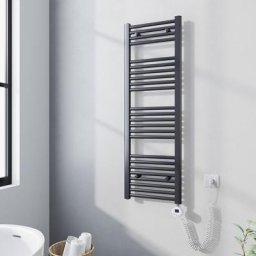 Elektrischer Handtuchtrockner mit 500W digital Thermostat 120x40cm Anthrazit Badheizkörper