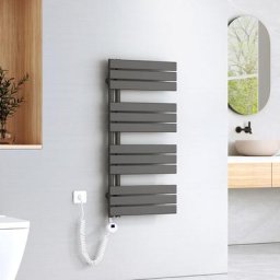 Badheizkörper Elektrisch mit Thermostat, Handtuchheizkörper Elektrisch Panel Handtuchhalter