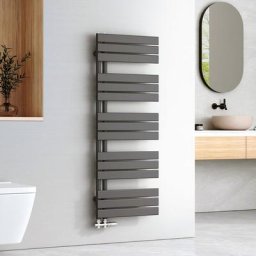 Badheizkörper Anthrazit Flach 1320x500 mm, Handtuchwärmer für Badezimmer Handtuchtrockner, Panel