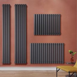 Design Röhrenheizkörper Anthrazit Heizkörper Paneelheizkörper Wandheizung 1600x475mm Doppellagig